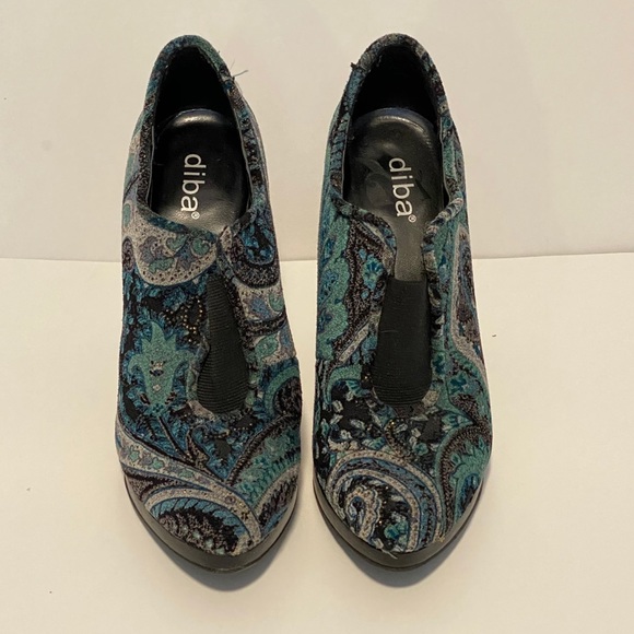 Diba green and black tapestry booties 6M 297 - Picture 5 of 10